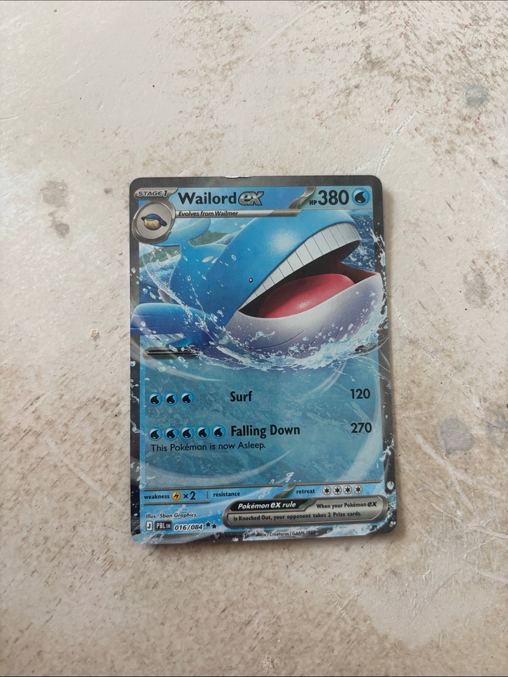 Pokemon Wailord EX Card - Blue